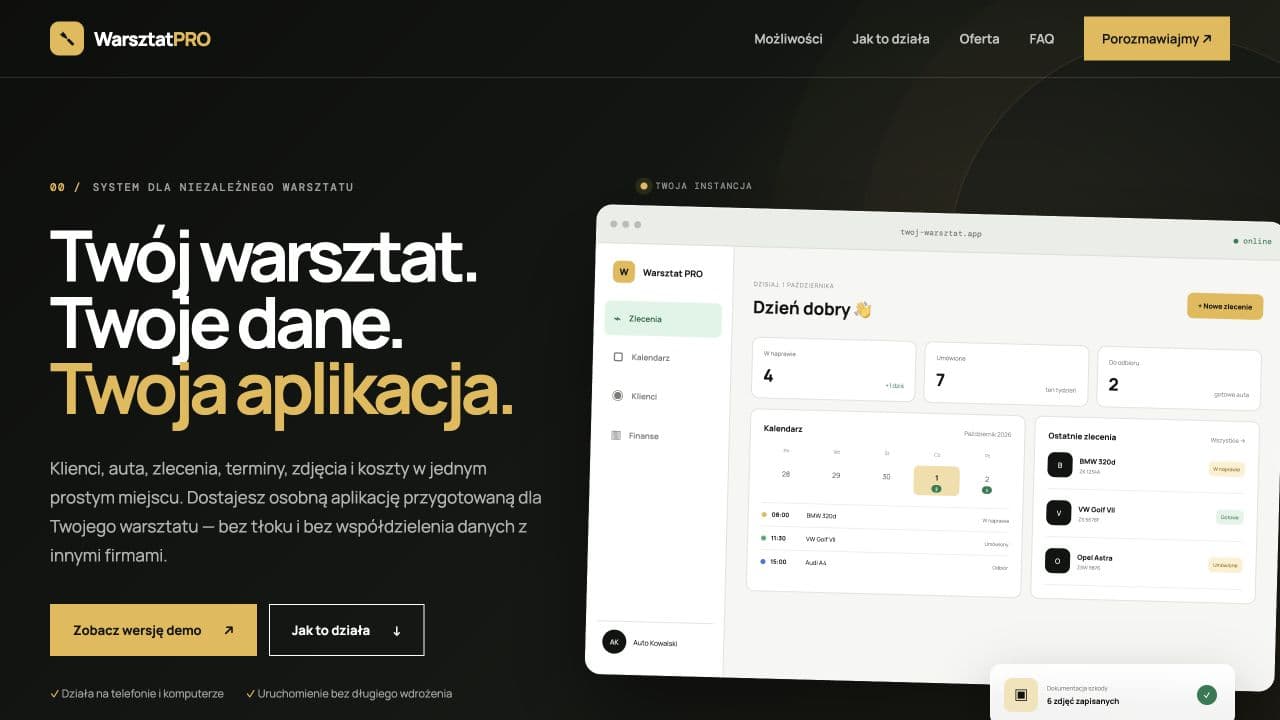 Podgląd strony Warsztat PRO